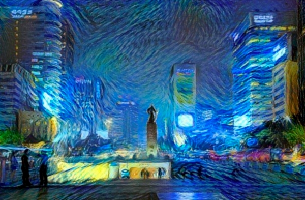 사진=구글 딥드림을 활용해 광화문 광장을 그린 그림