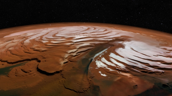 화성 북극의 표면 / NASA MGS MOLA Science Team
