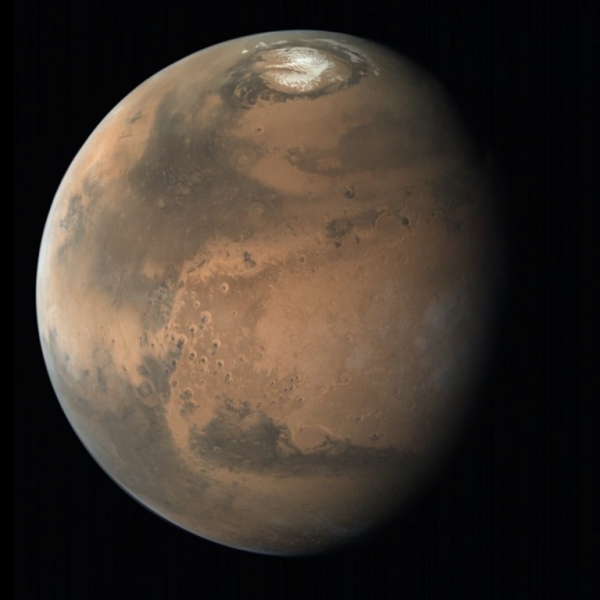얼음 모자를 쓰고 있는 화성의 북극 /  ISRO/ISSDC /Emily Lakdawalla