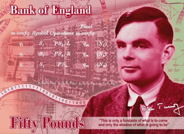 50파운드 지폐 초상 인물로 선정 된 앨런 튜링(사진=영국 중앙은행)