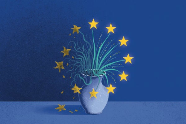 유럽연합의 꽃잎이 떨어지고 있다. (사진=BBC)