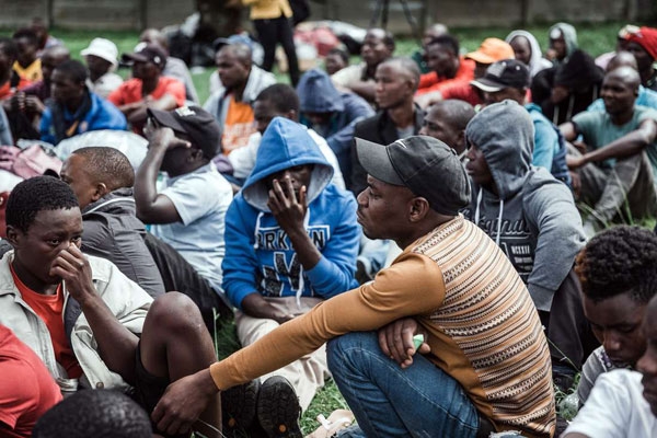 남아프리카공화국 이주민들이 폭력 사태를 피해 대피해 있는 모습 (사진=Daily Nation/AFP)