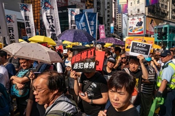 홍콩의 거리 시위. (사진=BBC)